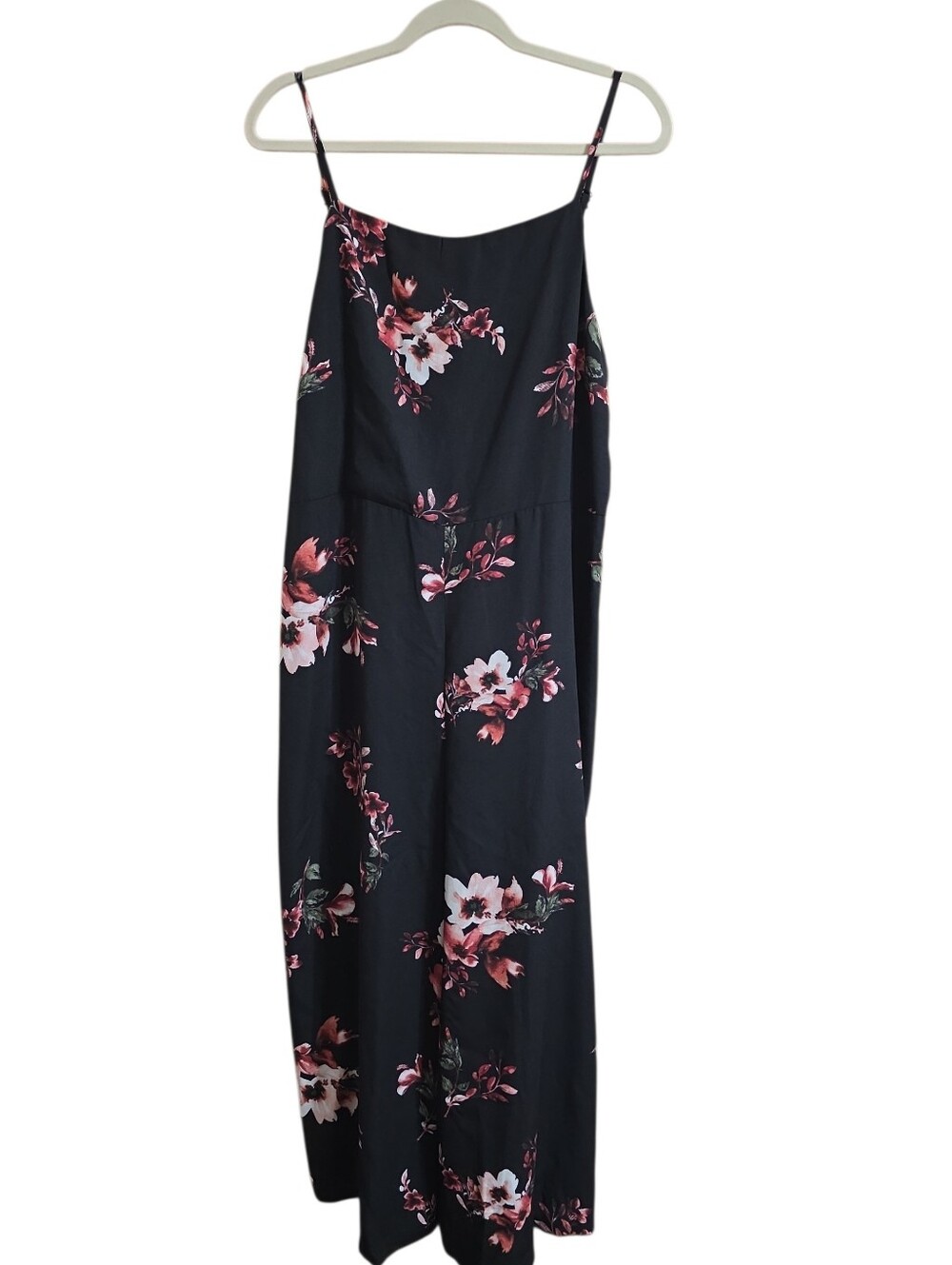 Wild Fable Black Floral Spaghetti Strap Jumpsuit Best Fits XL